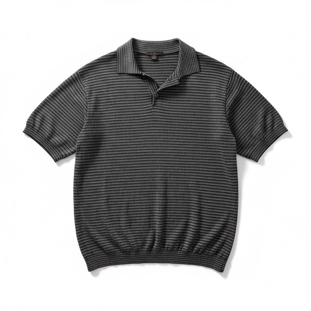 Ermenegildo Zegna L52 Men’s Heathered preppy Cotton blend Polo Shirt